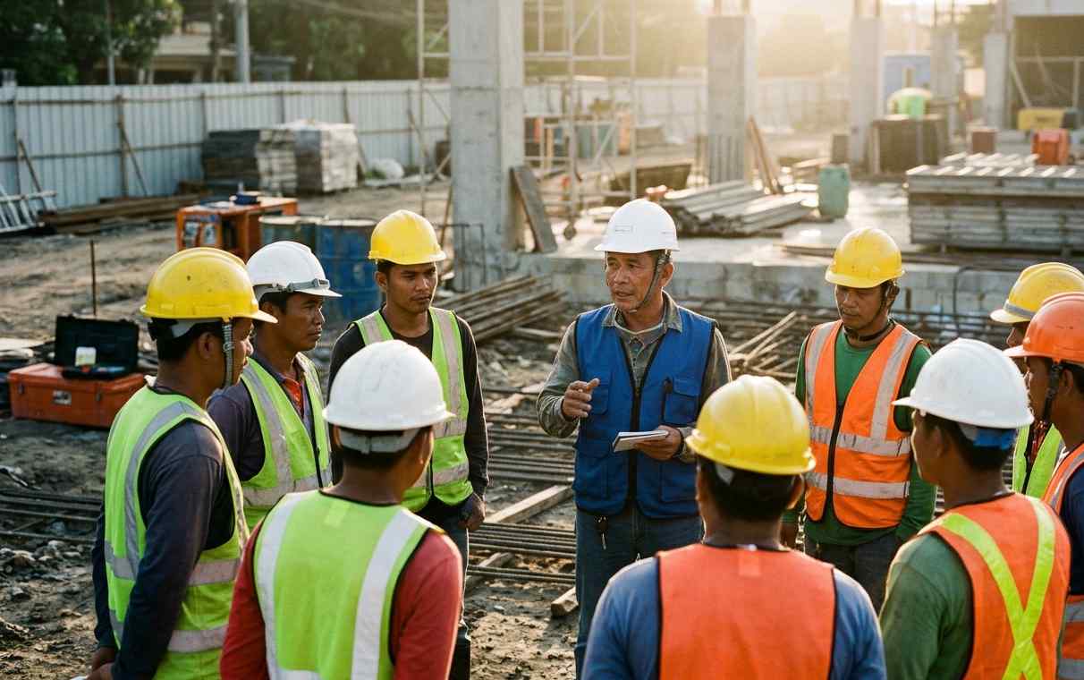 ISO 45001 Certification in Quezon City: A Practical Guide for Construction and Manufacturing Safety officer inspecting machine guarding in a factory for ISO 45001